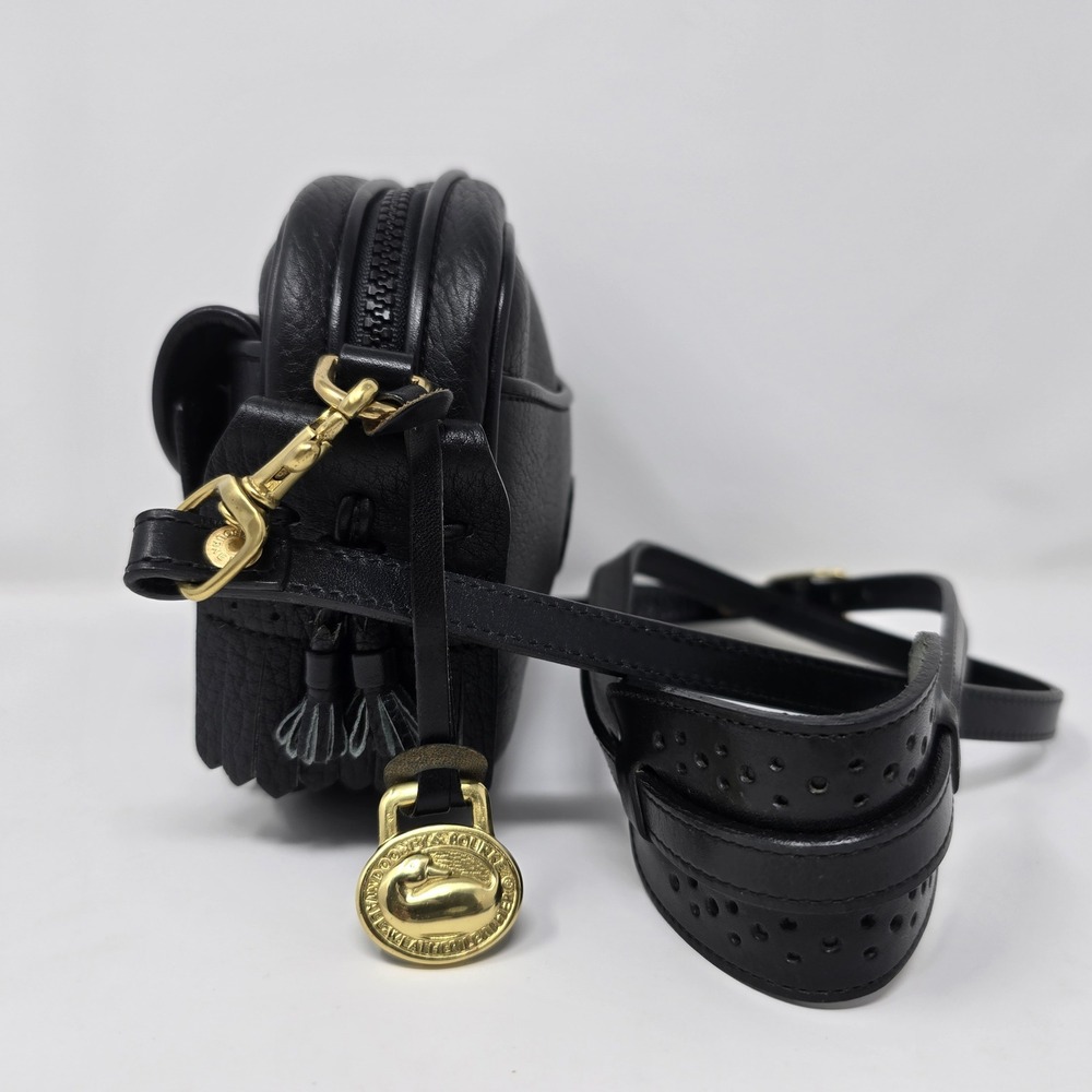 Vintage Dooney & Bourke Kilty Bag Black Crossbody AWL All Weather Leather 1980s - Picture 4 of 16
